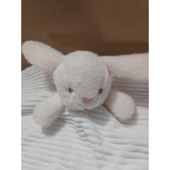My 1st Easter White Bunny Plush Lovey Baby Security Blanket Toy Rattle Rabbit - Picture 2 of 5
